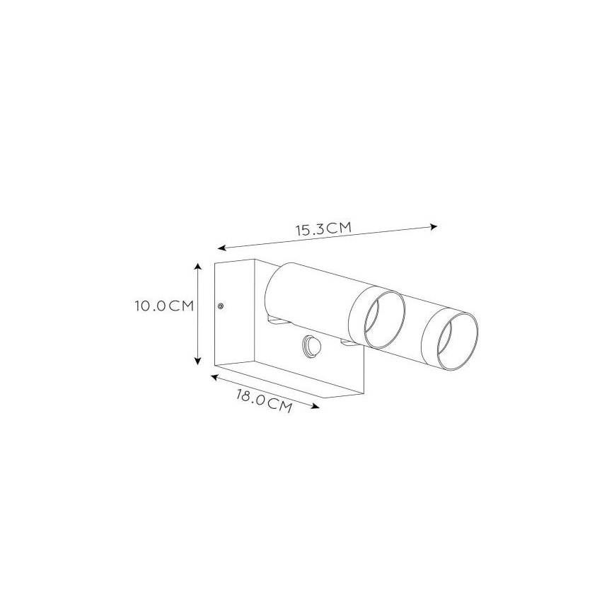 Lucide 09831/01/31 - Corp de iluminat de exterior cu senzor TAYLOR 1xGU10/50W/230V IP54