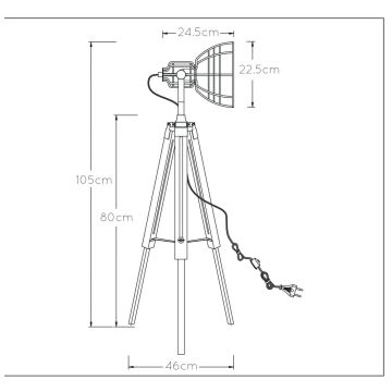 Lucide 45757/01/30 - Lampadar JOSHUA 1xE27/60W/230V