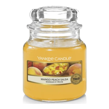 Lumânare parfumată MANGO PEACH SALSA mică 104g 20-30 de ore Yankee Candle
