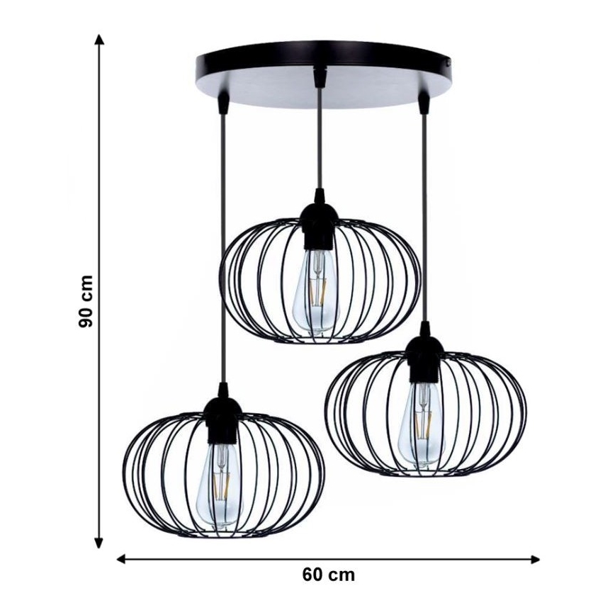 Lustră aplicată BOCCA 3xE27/60W/230V