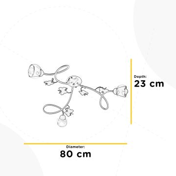 Lustră aplicată pentru copii BUTTERFLY 3xE14/6W/230V ONLI