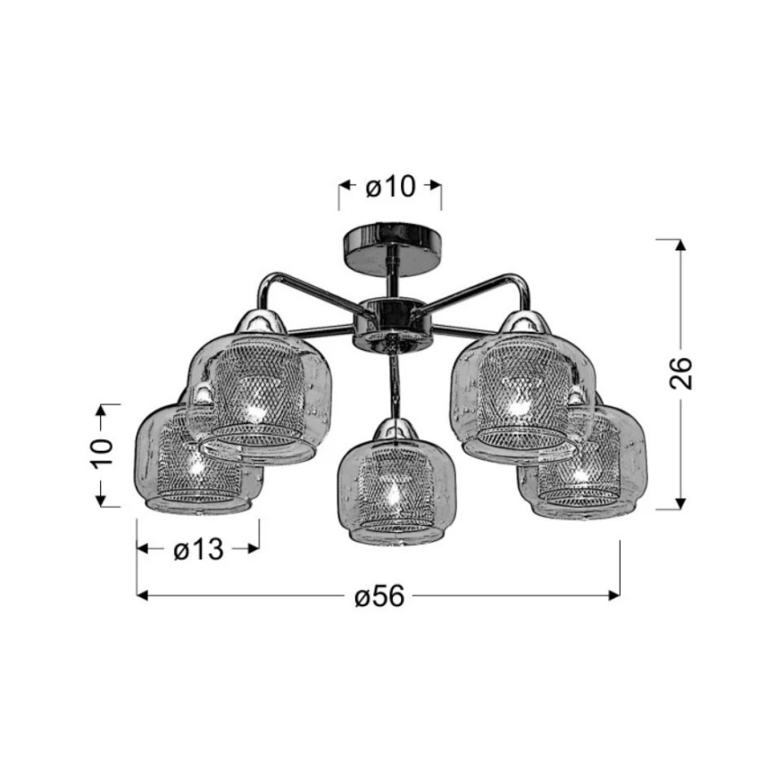 Lustră aplicată RAY 5xE14/40W/230V