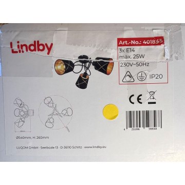 Lustră aplicată SINDRI 3xE14/25W/230V Lindby