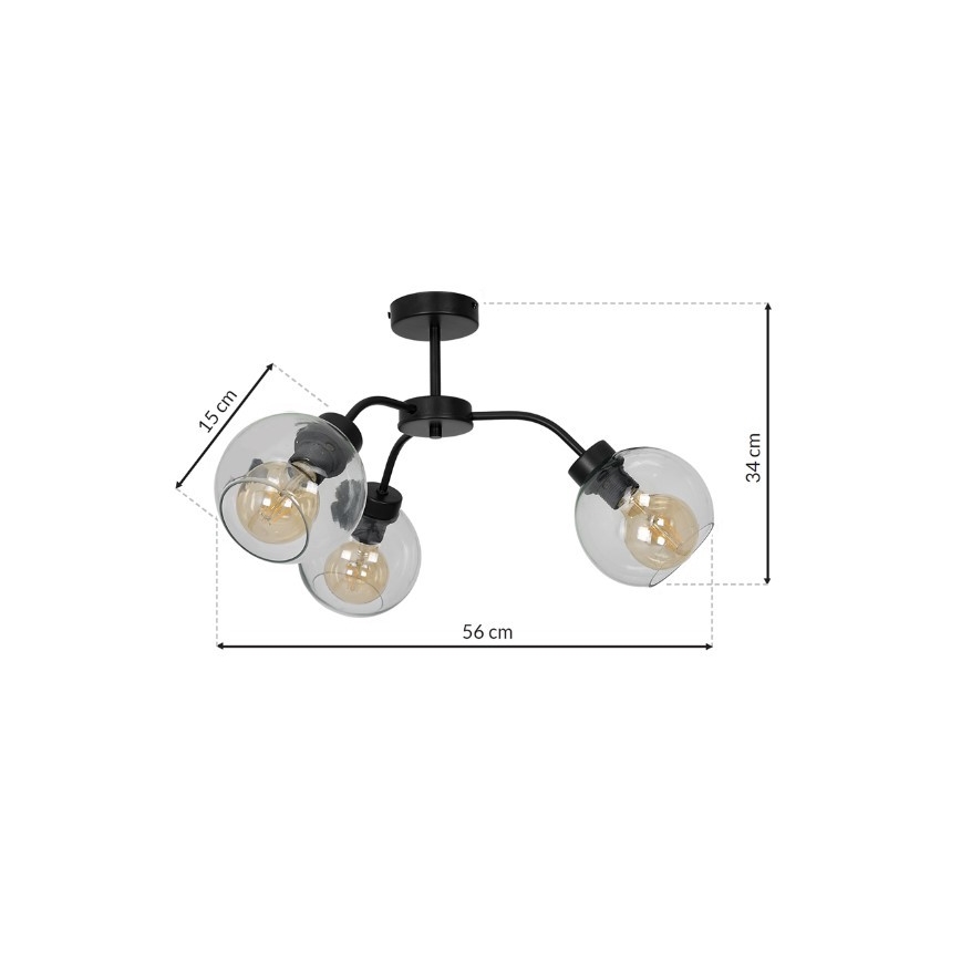Lustră aplicată SOFIA 3xE27/60W/230V transparent