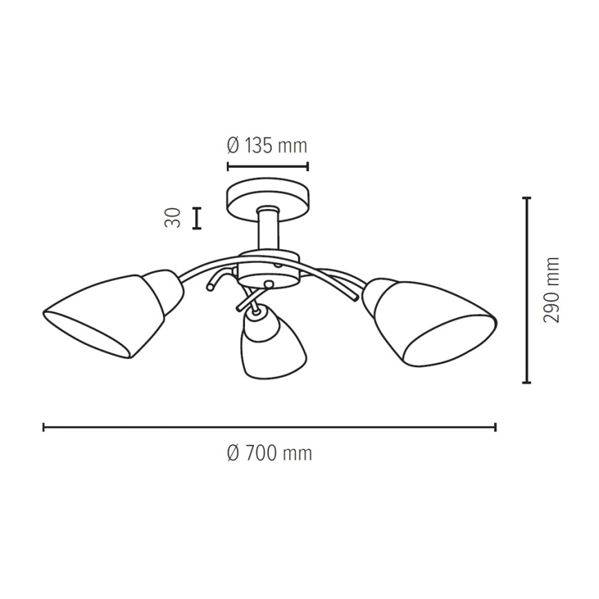 Lustră aplicată VILETTA 3xE27/60W/230V