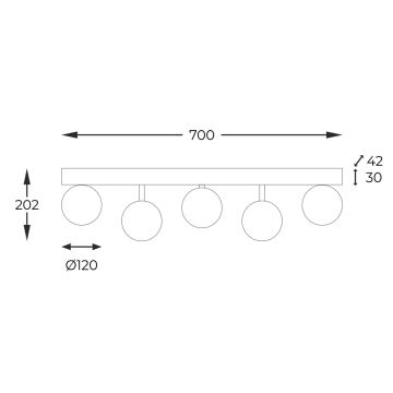 Lustră aplicată Zuma Line 5xG9/40W/230V