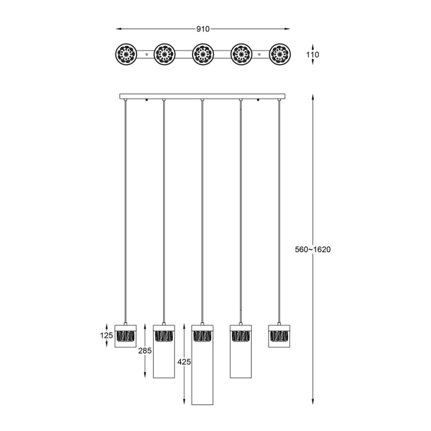 Lustră de cristal pe cablu 5xG9/28W/230V Zuma Line