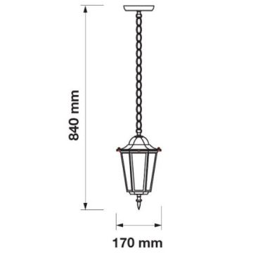 Lustră de exterior pe lanț 1xE27/40W/230V IP44 albă