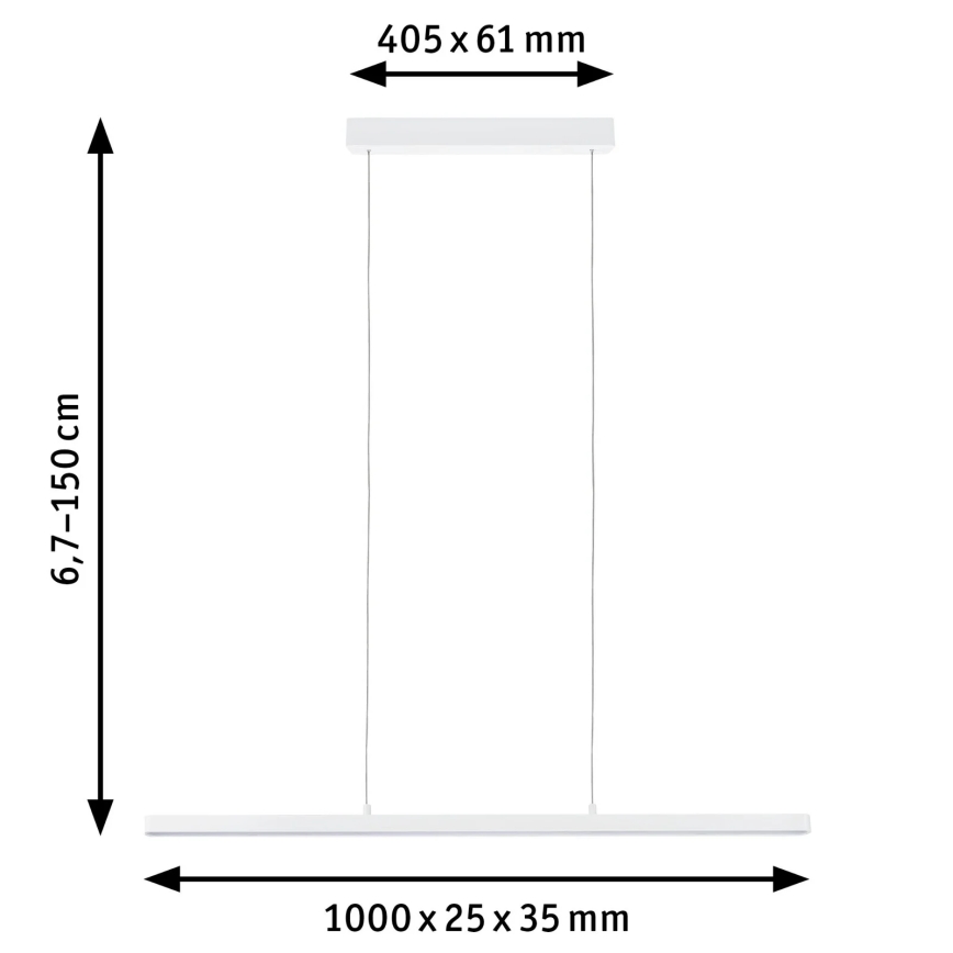 Lustră dimabilă pe cablu Paulmann 79903 LED/43W SMART LENTO 230V 2700-6000K