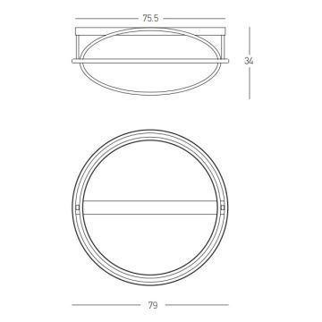 Lustră LED aplicată dimabilă LED/80W/230V auriu Zambelis 22019