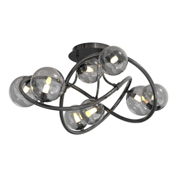 Lustră LED aplicată NANCY Wofi 9014-805 8xG9/3,5W/230V negru/crom