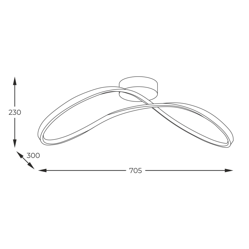 Lustră LED aplicată Zuma Line LED/45W/230V 3000/4000/6000K negru