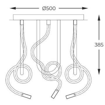 Lustră LED aplicată Zuma Line LED/45W/230V 3000/4000/6000K auriu