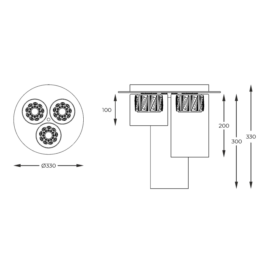 Lustră LED aplicată Zuma Line 3xLED/5W/230V alamă