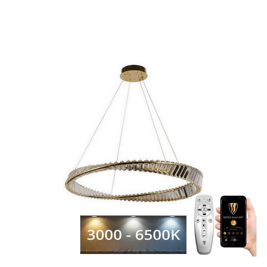 Lustră LED de cristal dimabilă pe cablu LED/50W/230V 3000-6500K + telecomandă