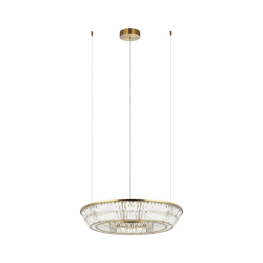 Lustră LED de cristal dimabilă pe cablu Zambelis 23048 LED/55W/230V CRI 90 3000K d. 80 cm alamă