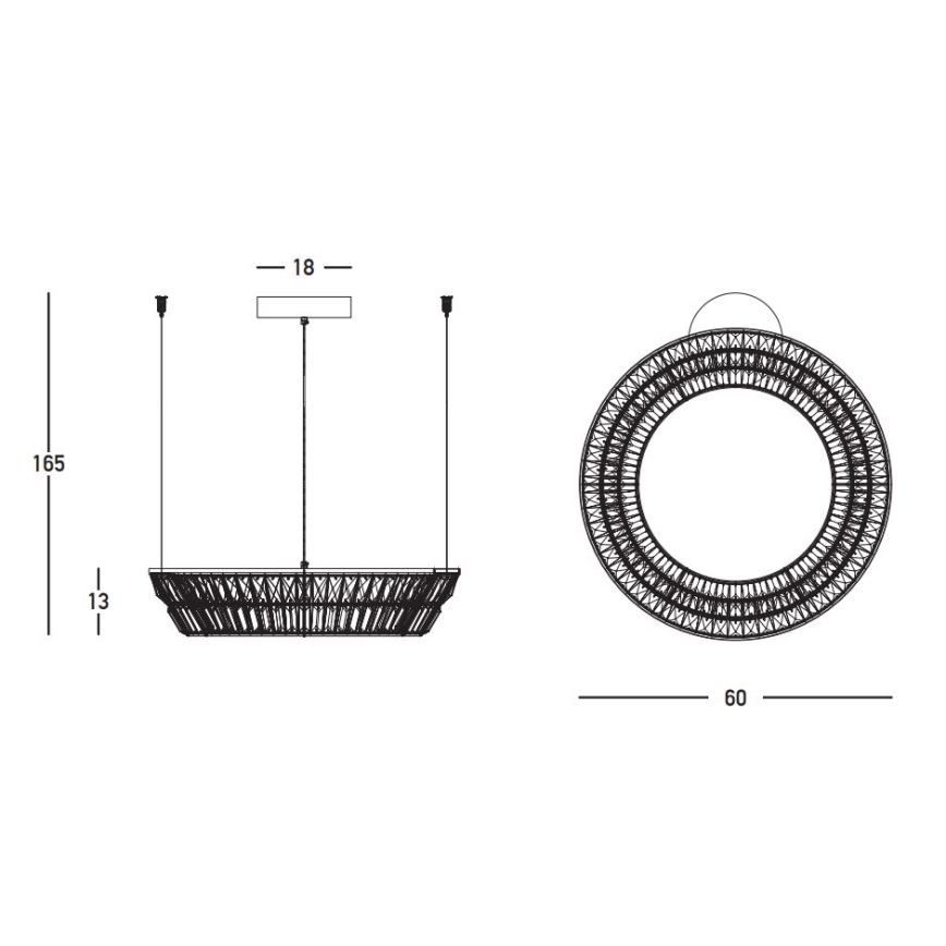 Lustră LED de cristal dimabilă pe cablu Zambelis 23046 LED/38W/230V CRI 90 3000K d. 60 cm alamă