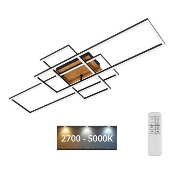 Lustră LED dimabilă aplicată FRAME LED/51W/230V 2700-5000K negru/maro Brilo + telecomandă