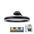 Lustră LED dimabilă aplicată LED/86W/230V 3000-6500K negru + telecomandă