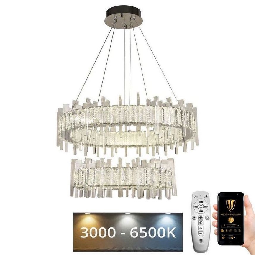 Lustră LED dimabilă de cristal pe cablu LED/65W/230V 3000-6500K + telecomandă