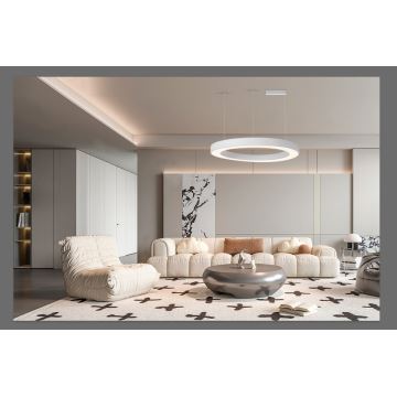 Lustră LED dimabilă pe cablu Immax NEO 07214L PASTEL LED/68W/230V 2700-6500K alb 95 cm Tuya + telecomandă