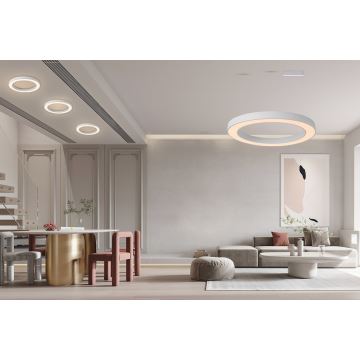 Lustră LED dimabilă pe cablu Immax NEO 07214L PASTEL LED/68W/230V 2700-6500K alb 95 cm Tuya + telecomandă