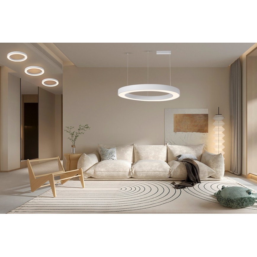 Lustră LED dimabilă pe cablu Immax NEO 07214L PASTEL LED/68W/230V 2700-6500K alb 95 cm Tuya + telecomandă