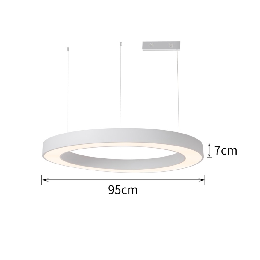 Lustră LED dimabilă pe cablu Immax NEO 07214L PASTEL LED/68W/230V 2700-6500K alb 95 cm Tuya + telecomandă