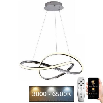 Lustră LED dimabilă pe cablu Brilagi COSMOWAVE LED/70W/230V 3000-6500K crom + telecomandă