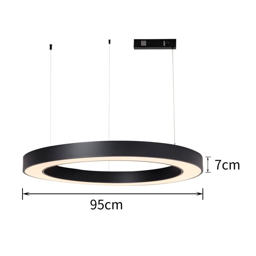 Lustră LED dimabilă pe cablu Immax NEO 07211L PASTEL LED/68W/230V 2700-6500K Tuya negru + telecomandă