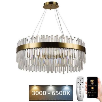 Lustră LED dimabilă pe cablu LED/110W/230V 3000-6500K auriu + telecomandă