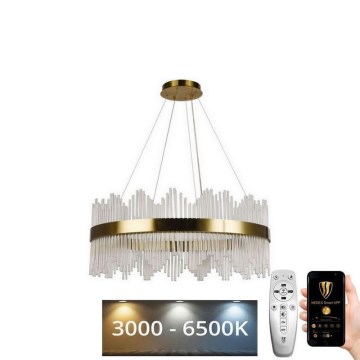 Lustră LED dimabilă pe cablu LED/110W/230V 3000-6500K auriu + telecomandă