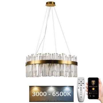 Lustră LED dimabilă pe cablu LED/110W/230V 3000-6500K auriu + telecomandă