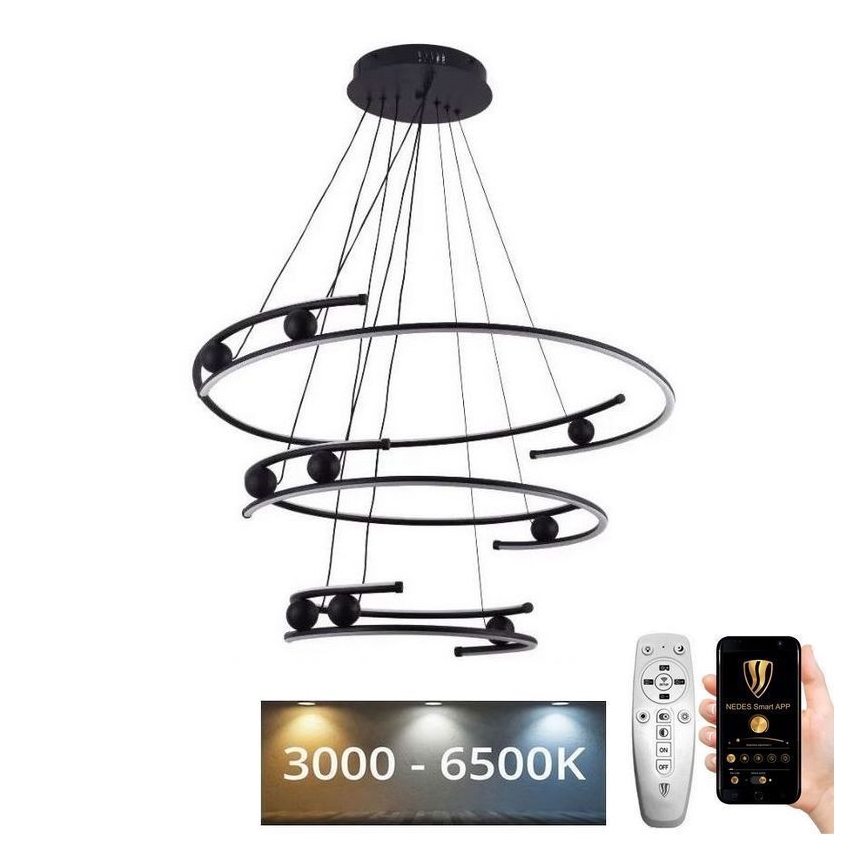 Lustră LED dimabilă pe cablu LED/170W/230V 3000-6500K + telecomandă