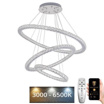 Lustră LED dimabilă pe cablu LED/210W/230V 3000-6500K argintiu + telecomandă