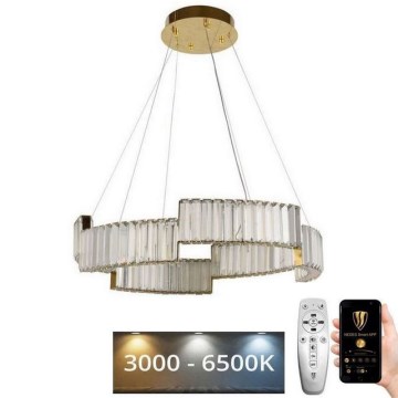 Lustră LED dimabilă pe cablu LED/40W/230V 3000-6500K auriu + telecomandă