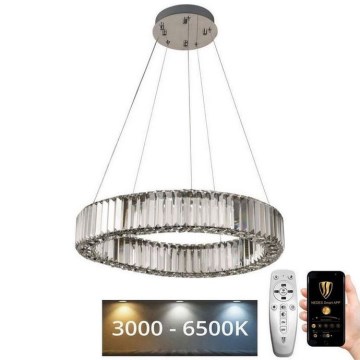 Lustră LED dimabilă pe cablu LED/40W/230V 3000-6500K crom + telecomandă