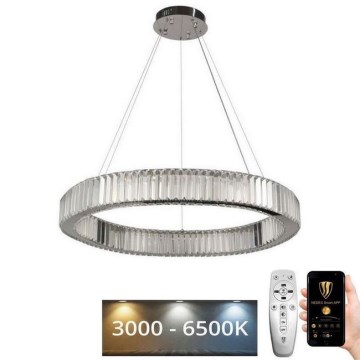 Lustră LED dimabilă pe cablu LED/50W/230V 3000-6500K crom + telecomandă