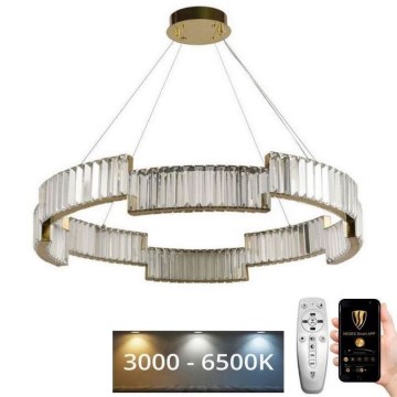 Lustră LED dimabilă pe cablu LED/60W/230V 3000-6500K auriu + telecomandă