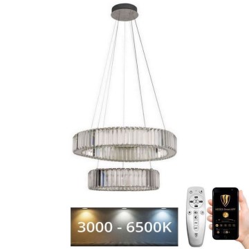 Lustră LED dimabilă pe cablu LED/65W/230V 3000-6500K crom + telecomandă