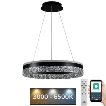 Lustră LED dimabilă pe cablu LED/80W/230V 3000-6500K negru + telecomandă