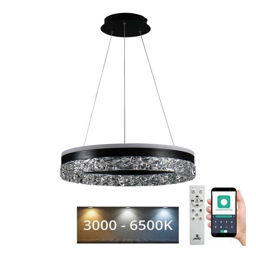 Lustră LED dimabilă pe cablu LED/80W/230V 3000-6500K negru + telecomandă