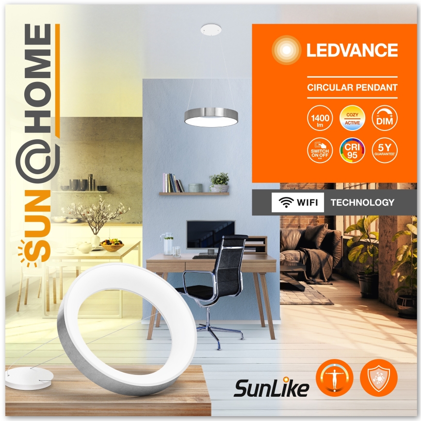 Lustră LED dimabilă pe cablu Ledvance SUN@HOME CIRCULAR LED/18,5W/230V Wi-Fi