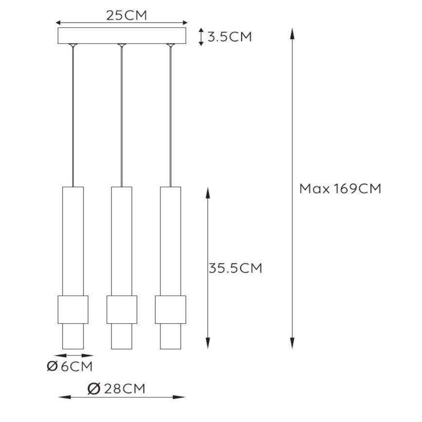 Lustră LED dimabilă pe cablu Lucide 24402/15/30 MARGARY 3xLED/4W/230V negru