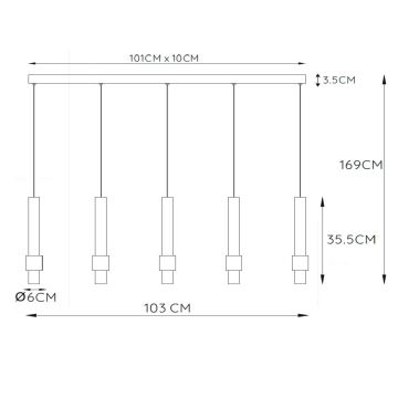 Lustră LED dimabilă pe cablu Lucide 24402/30/30 MARGARY 5xLED/4,2W/230V negru