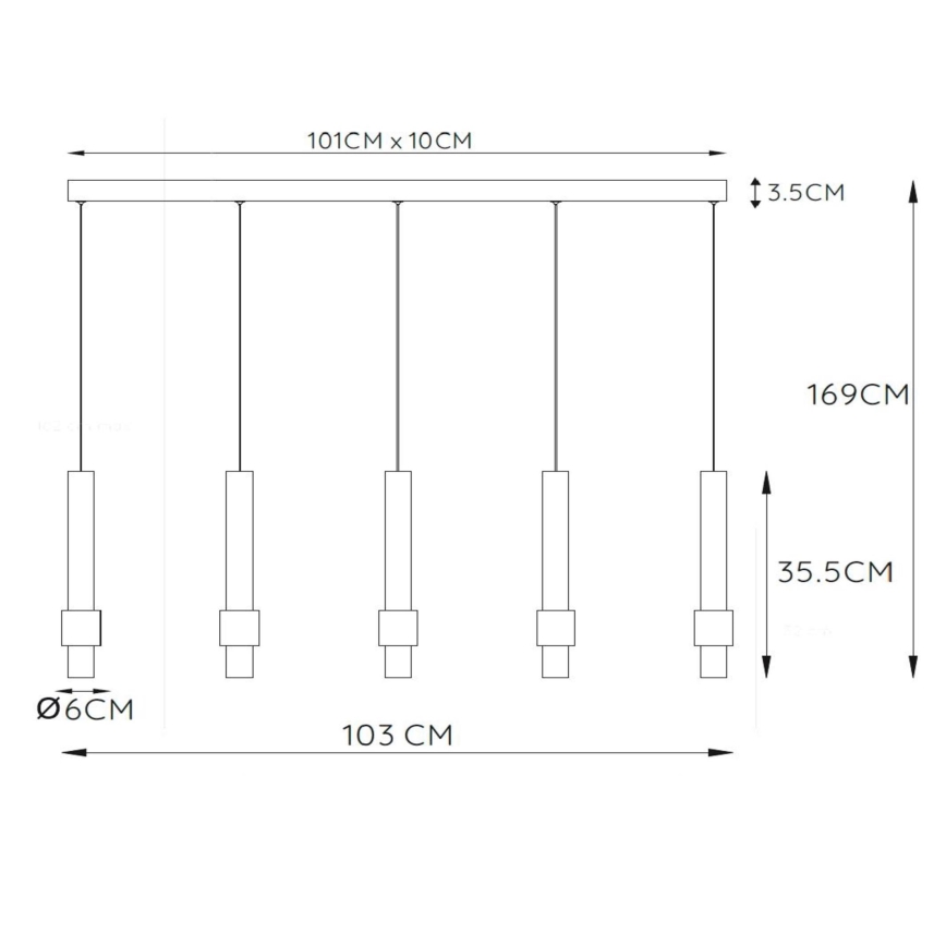 Lustră LED dimabilă pe cablu Lucide 24402/30/30 MARGARY 5xLED/4,2W/230V negru