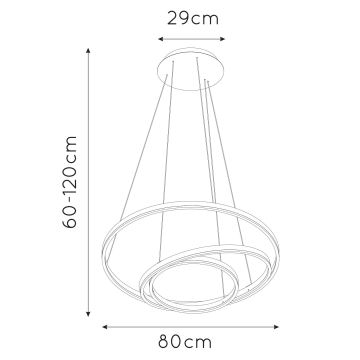 Lustră LED dimabilă pe cablu Lucide 46402/99/31 TRINITI LED/136W/230V white