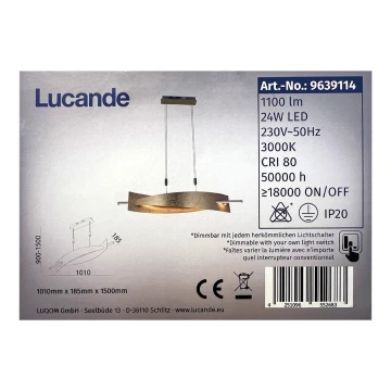 Lustră LED dimabilă pe cablu MARIJA LED/24W/230V Lucande