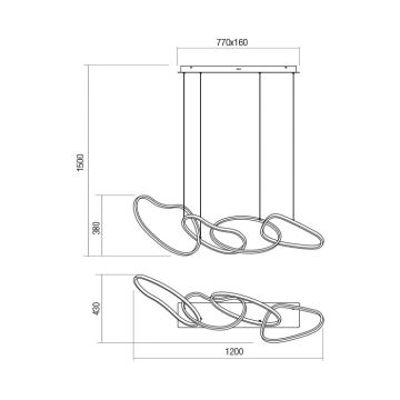 Lustră LED dimabilă pe cablu Redo 01-2594 BIAS LED/87,4W/230V 3000K alb