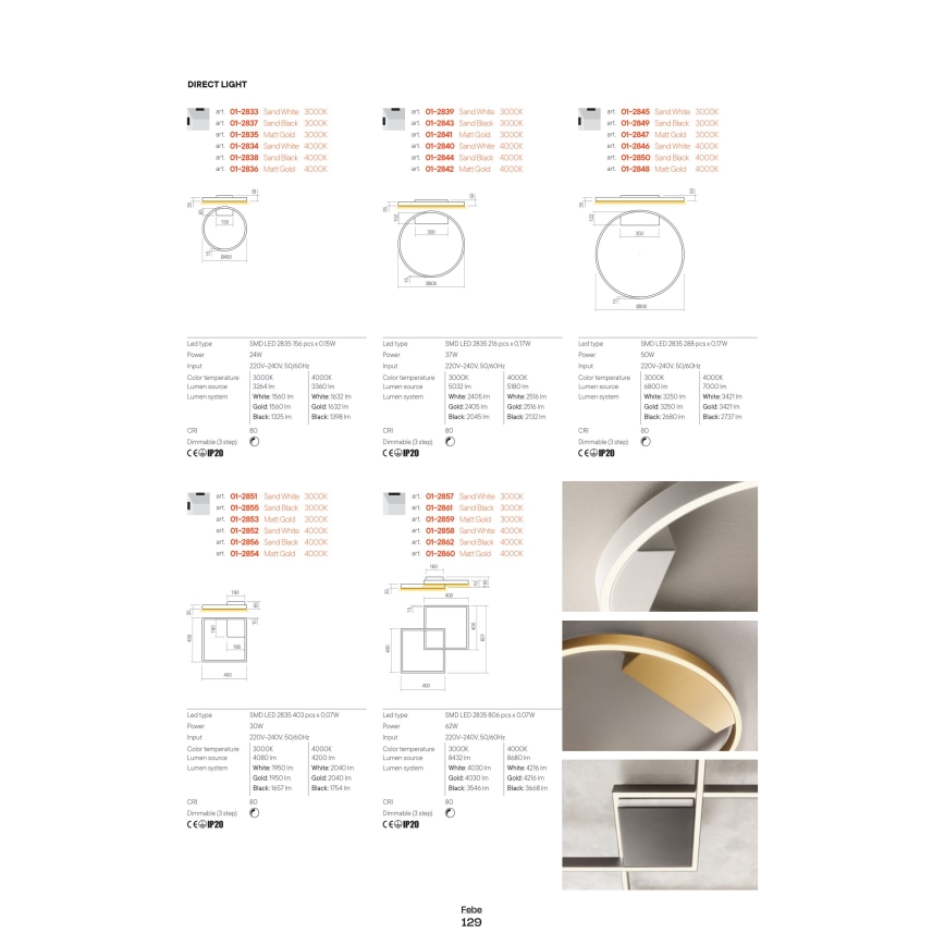 Lustră LED dimabilă pe cablu Redo 01-2865 FEBE LED/37W/230V auriu